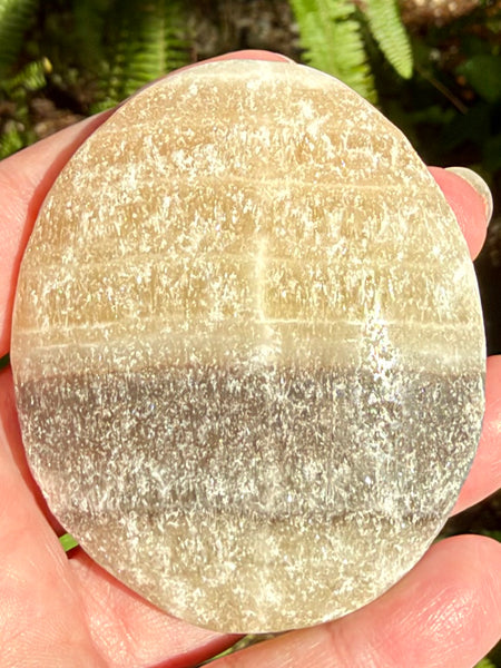 Large Rough Orange Calcite Palm Stone - Morganna’s Treasures
