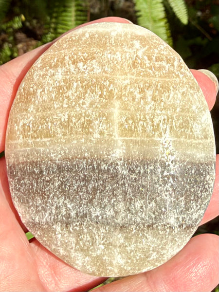 Large Rough Orange Calcite Palm Stone - Morganna’s Treasures