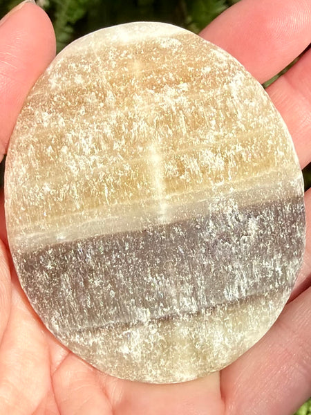 Large Rough Orange Calcite Palm Stone - Morganna’s Treasures