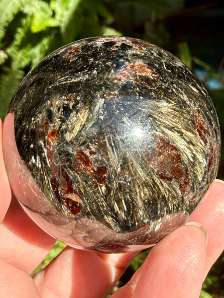 Garnet in Astrophyllite Sphere - Morganna’s Treasures