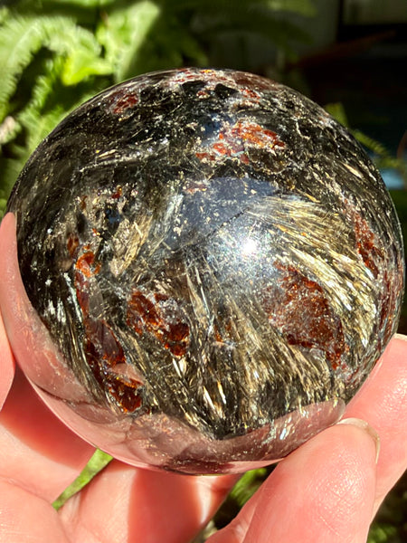 Garnet in Astrophyllite Sphere - Morganna’s Treasures