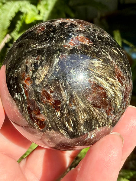 Garnet in Astrophyllite Sphere - Morganna’s Treasures