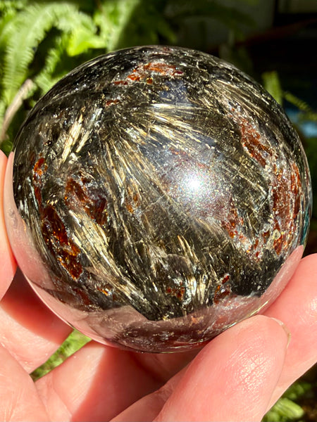 Garnet in Astrophyllite Sphere - Morganna’s Treasures