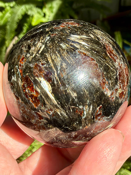 Garnet in Astrophyllite Sphere - Morganna’s Treasures