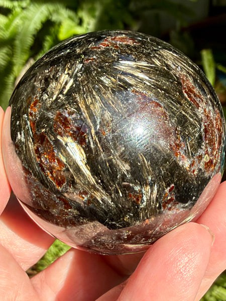 Garnet in Astrophyllite Sphere - Morganna’s Treasures