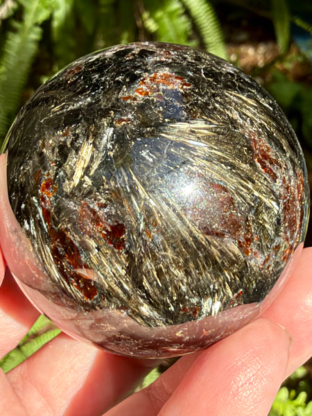 Garnet in Astrophyllite Sphere - Morganna’s Treasures