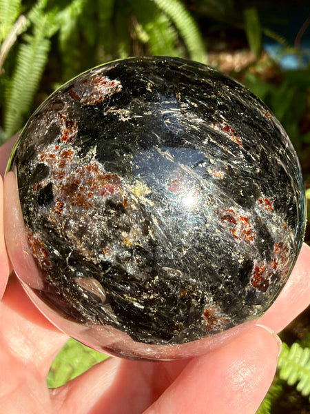 Garnet in Astrophyllite Sphere - Morganna’s Treasures