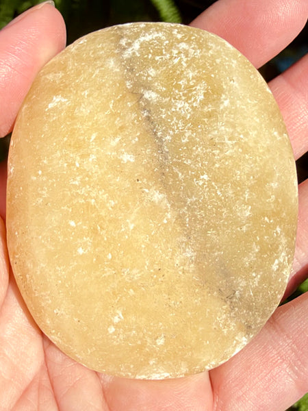 Large Rough Orange Calcite Palm Stone - Morganna’s Treasures