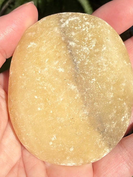 Large Rough Orange Calcite Palm Stone - Morganna’s Treasures