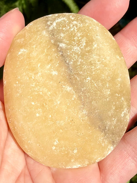 Large Rough Orange Calcite Palm Stone - Morganna’s Treasures