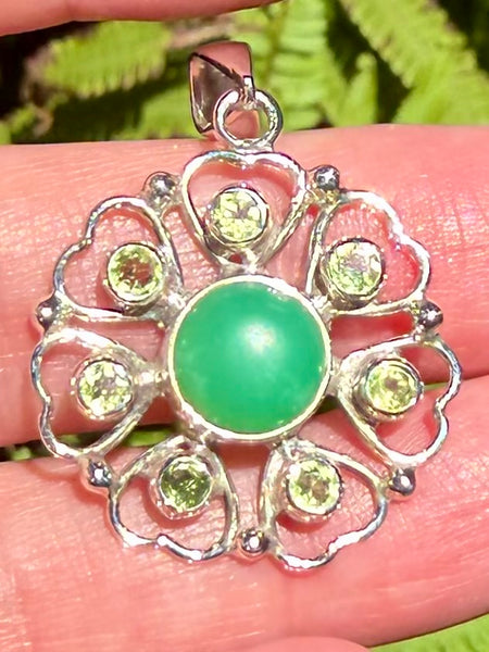 Chrysoprase and Peridot Pendant - Morganna’s Treasures