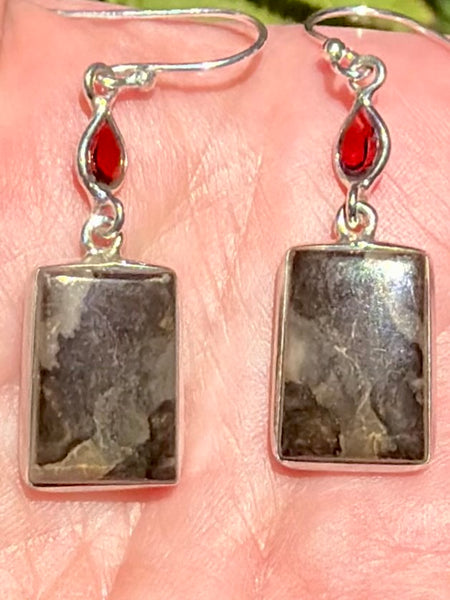 Mountain Jasper and Garnet Earrings - Morganna’s Treasures