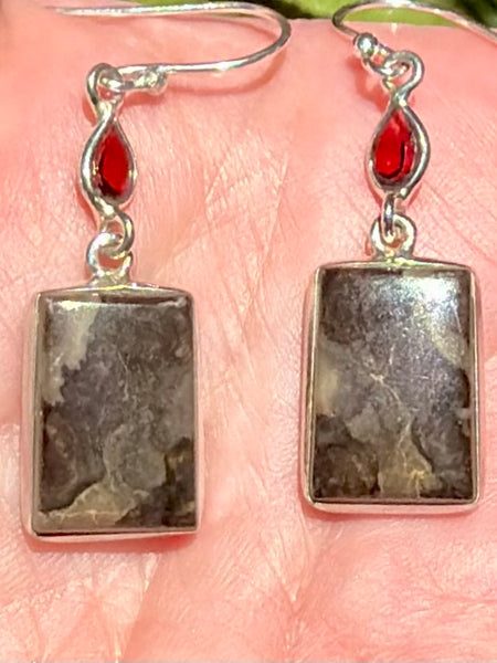 Mountain Jasper and Garnet Earrings - Morganna’s Treasures