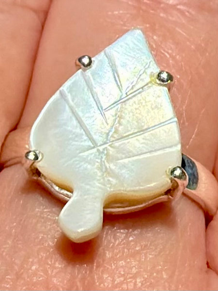 Mother of Pearl Leaf Ring Size 9.5