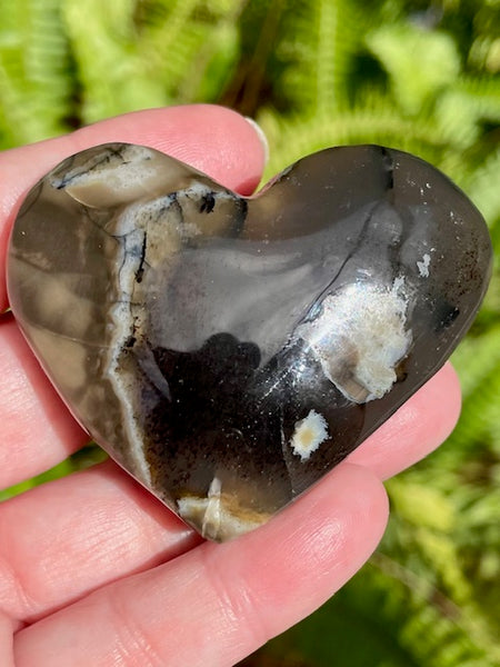 Fluorescent Volcano Agate Heart - Morganna’s Treasures 