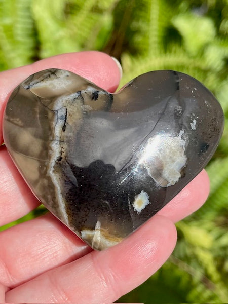 Fluorescent Volcano Agate Heart - Morganna’s Treasures 