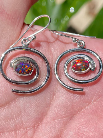 Spiral Fire Opal Earrings - Morganna’s Treasures 