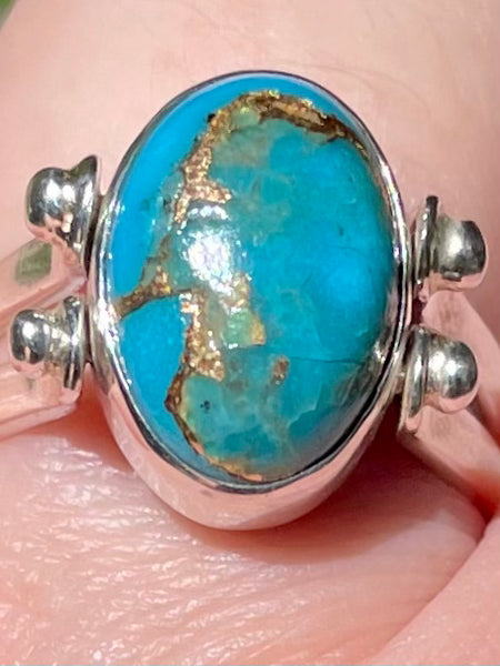 Reversible Blue Copper Turquoise and Purple Turquoise Ring Size 7.5 - Morganna’s Treasures 