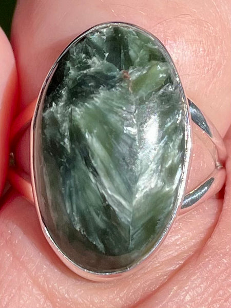 Green Seraphinite Ring Size 7 - Morganna’s Treasures 