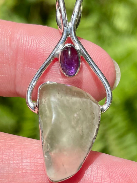 Libyan Desert Glass and Amethyst Pendant - Morganna’s Treasures 