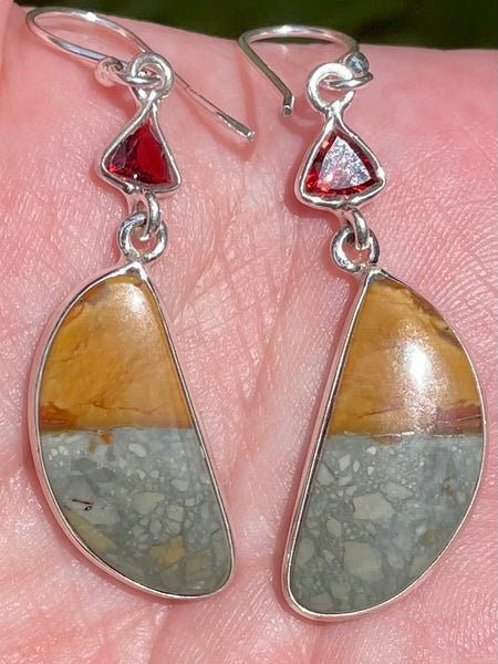 Rocky Butte Picture Jasper and Garnet Earrings - Morganna’s Treasures 