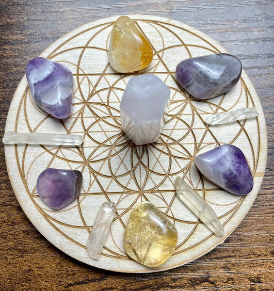Seed of Life Wooden Crystal Grid - Morganna’s Treasures 