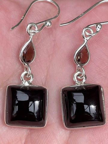 Smoky Quartz and Black Onyx Earrings - Morganna’s Treasures 