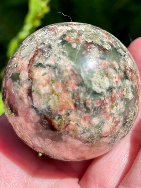 Green Flower Agate Crystal Ball - Morganna’s Treasures 