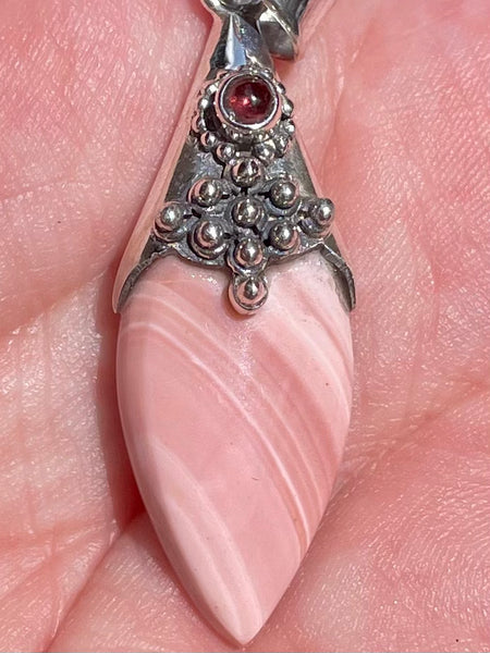 Australian Pink Opal and Garnet Pendant - Morganna’s Treasures 