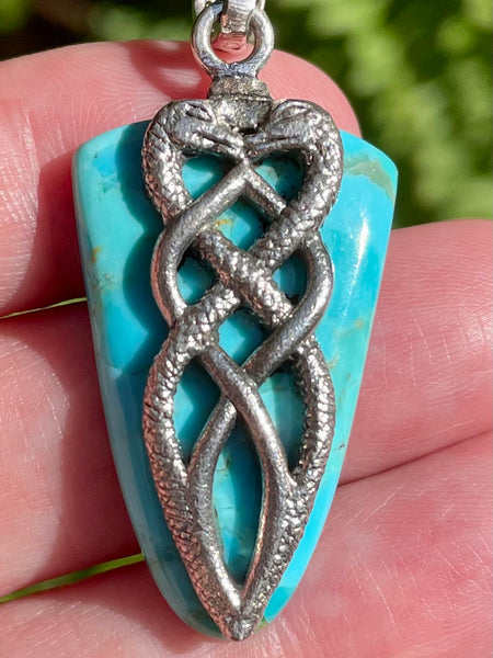 Kingman Blue Mohave Turquoise Snake Pendant - Morganna’s Treasures 