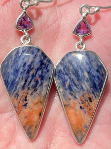 Orange Sodalite and Amethyst Earrings - Morganna’s Treasures 