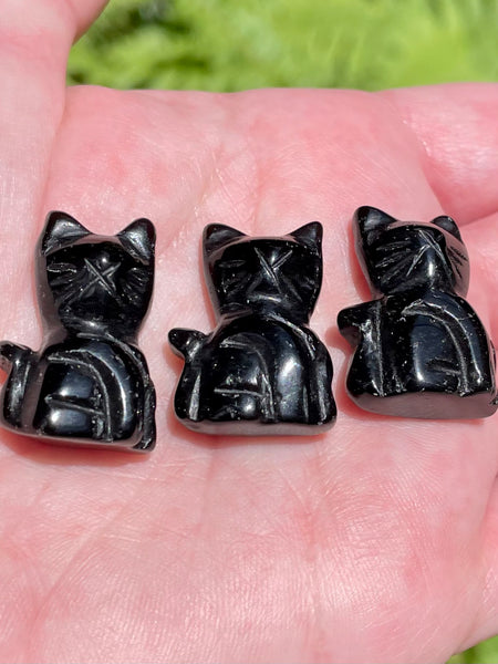 Small Black Obsidian Cat - Morganna’s Treasures 