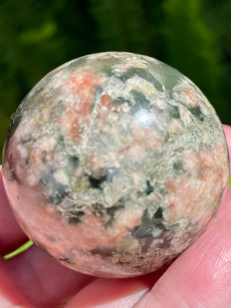 Green Flower Agate Crystal Ball - Morganna’s Treasures 