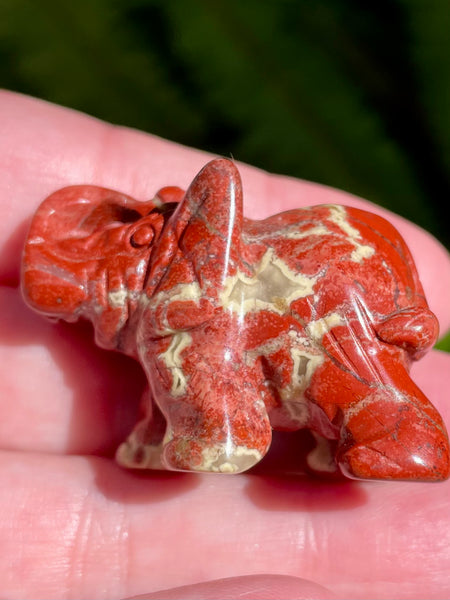 Carved Red Jasper Elephant - Morganna’s Treasures 