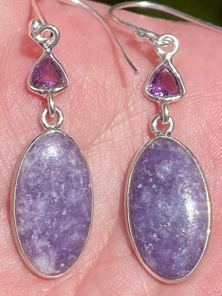 Lepidolite and Purple Amethyst Earrings - Morganna’s Treasures 