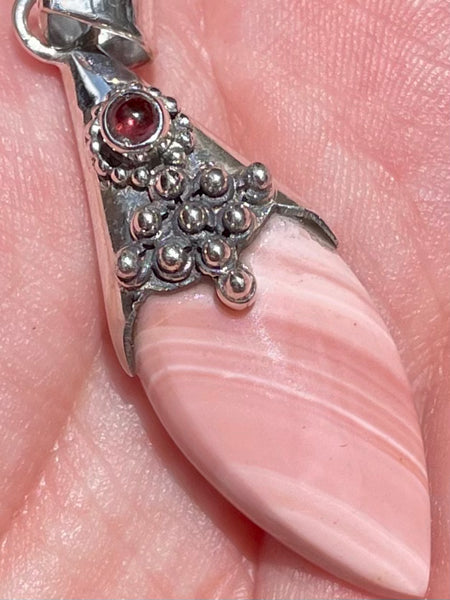 Australian Pink Opal and Garnet Pendant - Morganna’s Treasures 