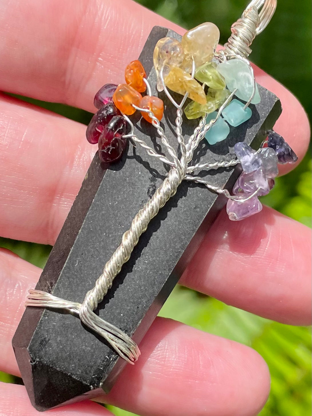 Shungite Chakra Tree of Life Pendant - Morganna’s Treasures 