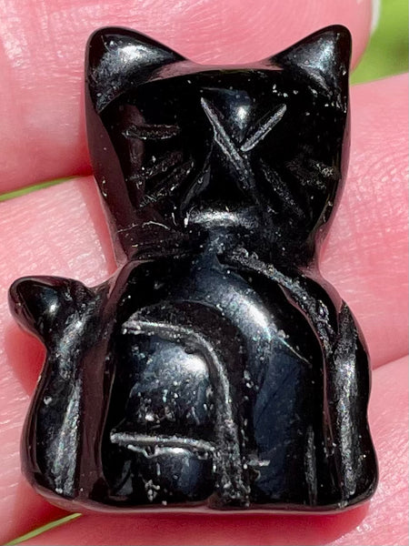 Small Black Obsidian Cat - Morganna’s Treasures 