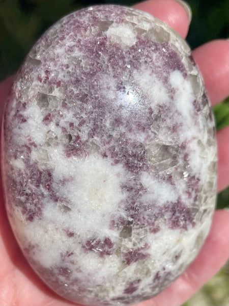 Lepidolite Palm Stone - Morganna’s Treasures 