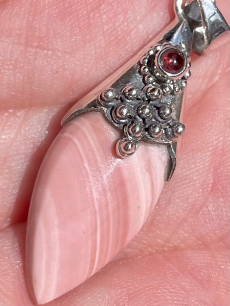 Australian Pink Opal and Garnet Pendant - Morganna’s Treasures 