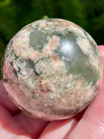 Green Flower Agate Crystal Ball - Morganna’s Treasures 