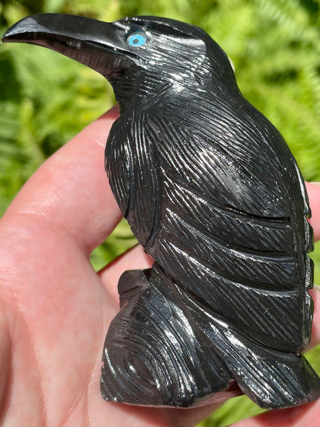Large Black Obsidian Raven - Morganna’s Treasures 