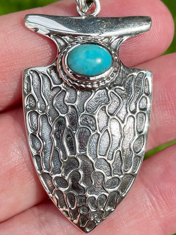 Blue Mohave Turquoise Shield Pendant - Morganna’s Treasures 