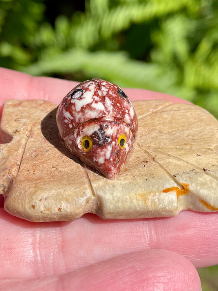 Rhyolite Ladybug Palm Stone - Morganna’s Treasures 