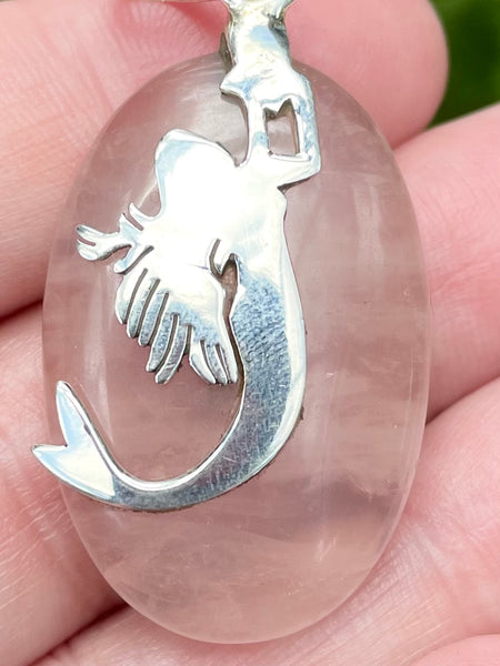 Rose Quartz Mermaid Pendant - Morganna’s Treasures 