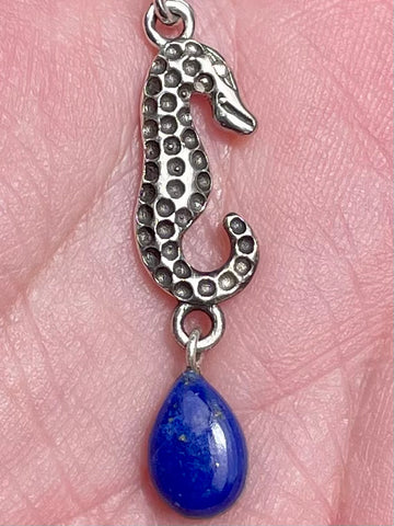 Lapis Lazuli Seahorse Pendant - Morganna’s Treasures 