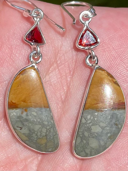 Rocky Butte Picture Jasper and Garnet Earrings - Morganna’s Treasures 