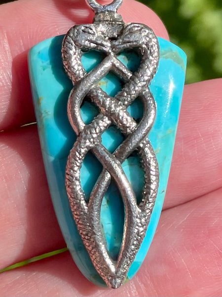 Kingman Blue Mohave Turquoise Snake Pendant - Morganna’s Treasures 