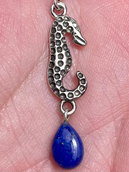 Lapis Lazuli Seahorse Pendant - Morganna’s Treasures 