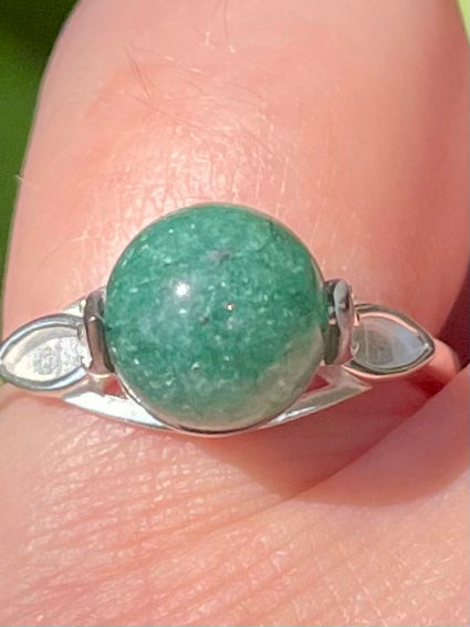 Green Aventurine Spinner Ring Size 7 Adjustable - Morganna’s Treasures 